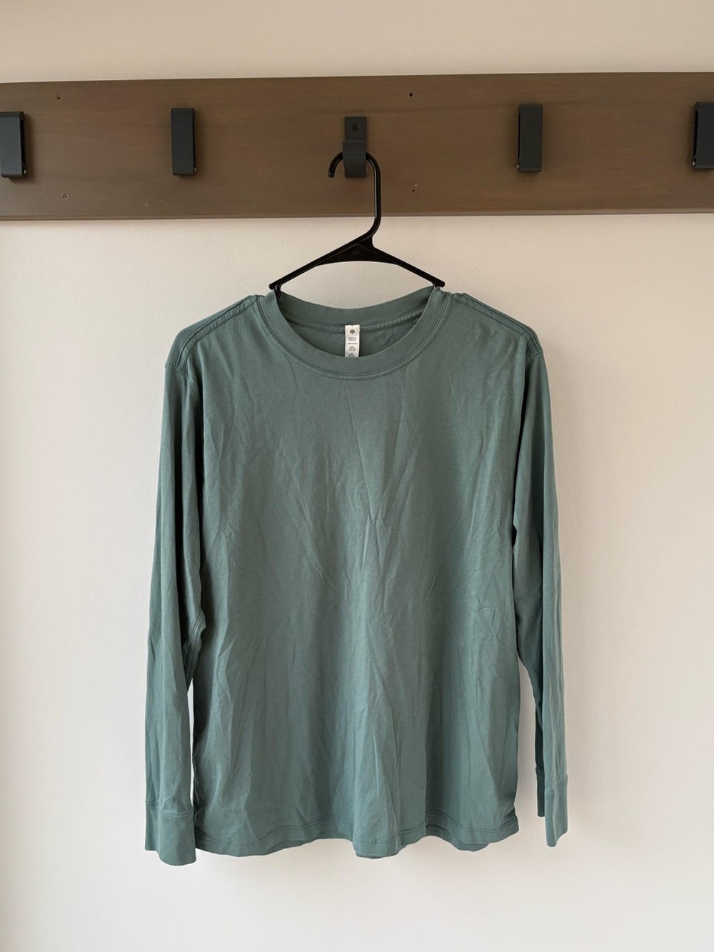 Lululemon All Yours Long Sleeve Shirt Tidewater Teal Pima Cotton Size 6
